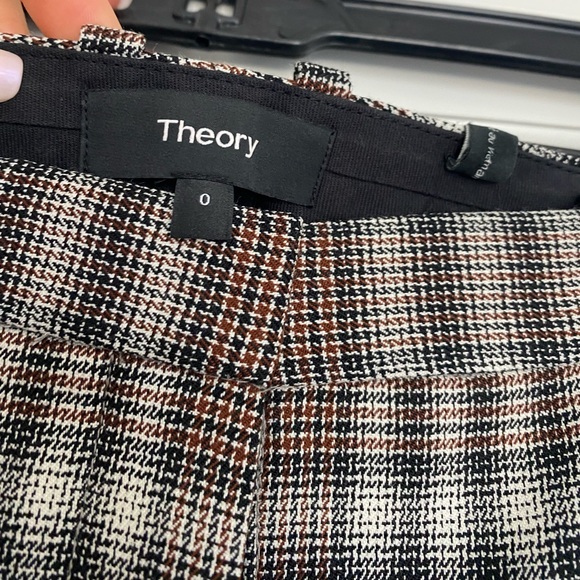 NWT Theory Demitria 4 Multi Optical Plaid Pant Size 0 - Picture 2 of 7